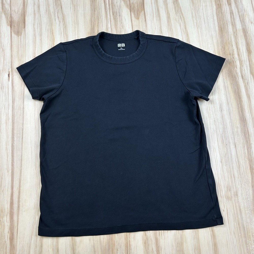 Uniqlo Women's XL Black Heavyweight T-Shirt Short Sleeve Oversized Casual Tee